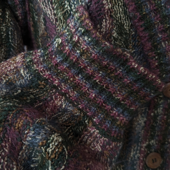Vintage Missoni wool and mohair cardigan. Jewel tone leaf knit. "Missoni. Made f - Picture 14 of 15
